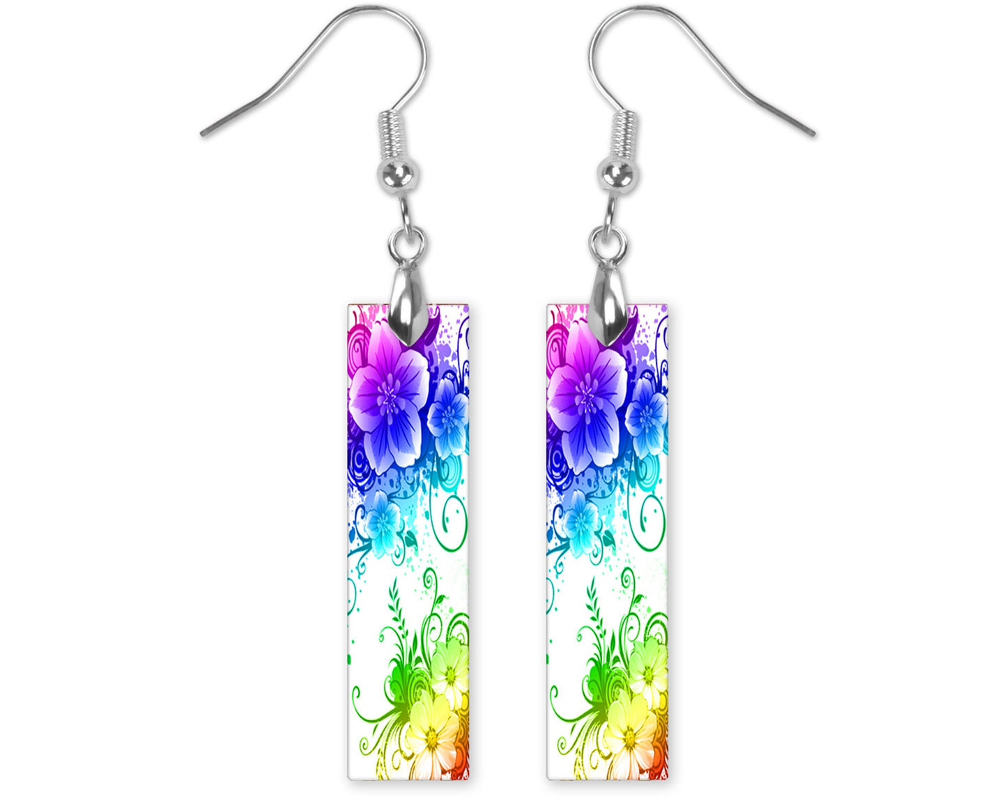 New Release Earrings Floral Printed Wood Dangle Earrings Hypoallergenic Jewelry Handmade