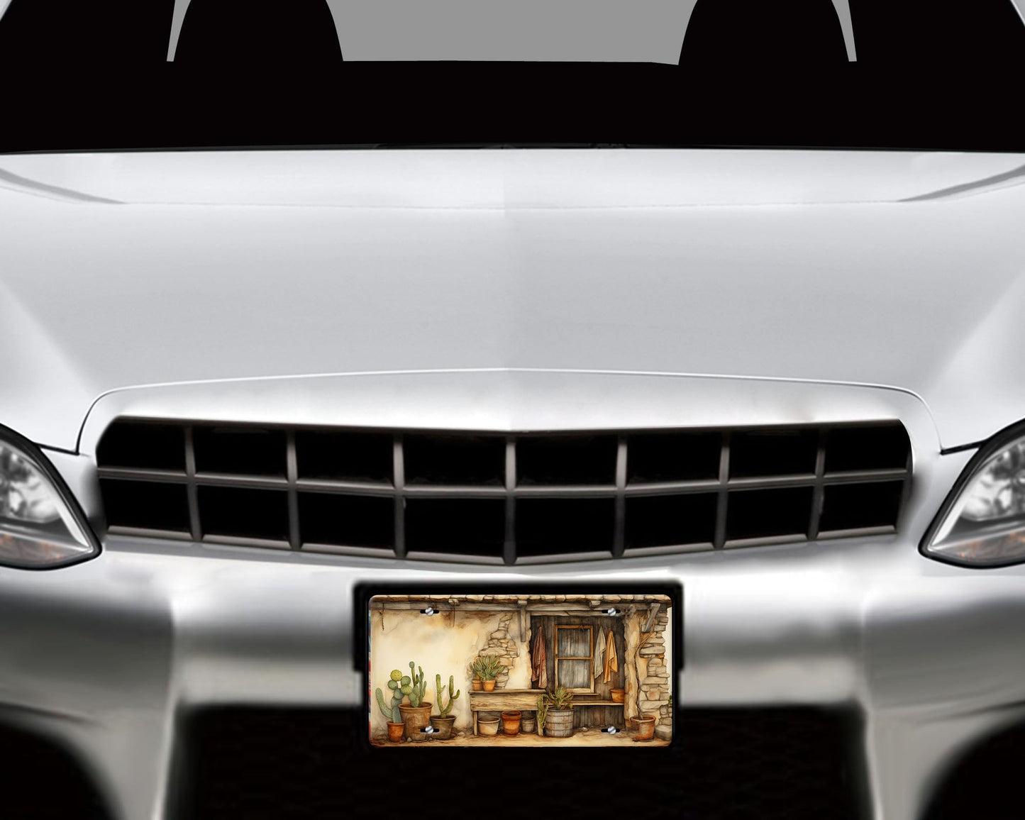 New Release Vanity Front License Plate, Adobe Wall Aluminum Vanity License Plate Car Accessory Decorative Front Plate