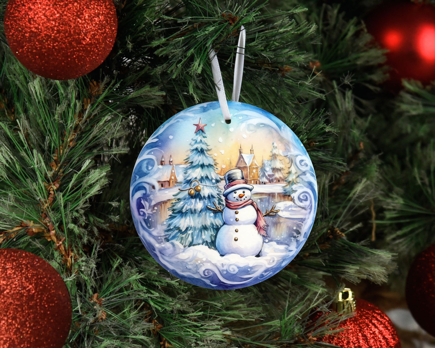 New Release Christmas Ornament, Christmas Bauble Snowman Ceramic Christmas Ornament