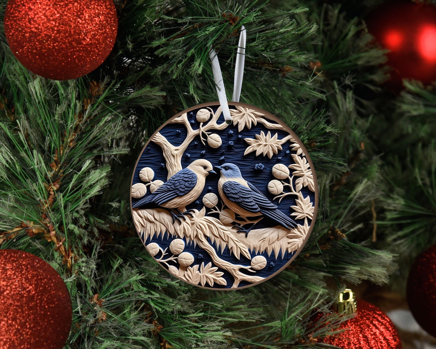 New Release Christmas Ornament, Christmas Bluebirds Ceramic Christmas Ornament