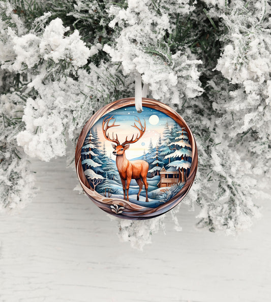 New Release Christmas Ornament, Christmas Buck Deer Ceramic Christmas Ornament