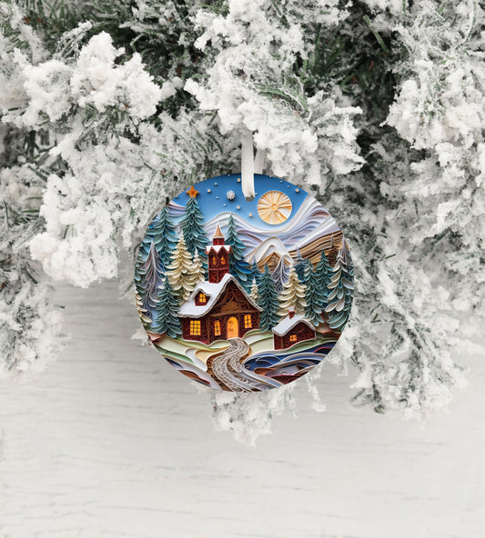 New Release Christmas Ornament, Christmas Church Ceramic Christmas Ornament