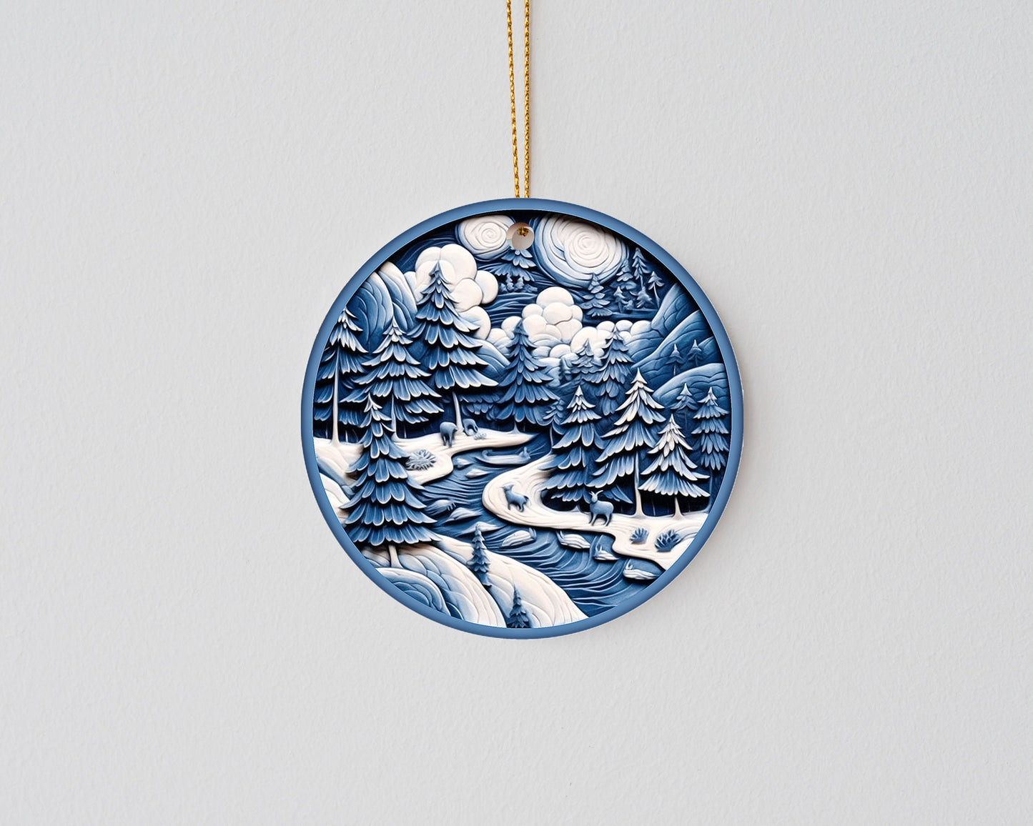 New Release Christmas Ornament, Christmas Landscape Ceramic Christmas Ornament