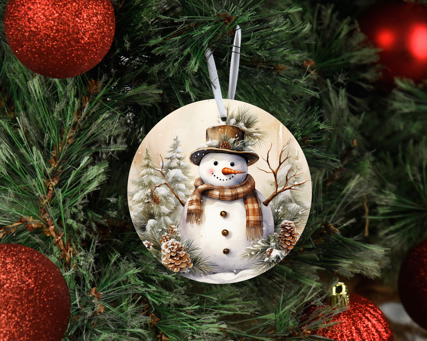 New Release Christmas Ornament, Golden Snowman Ceramic Christmas Ornament