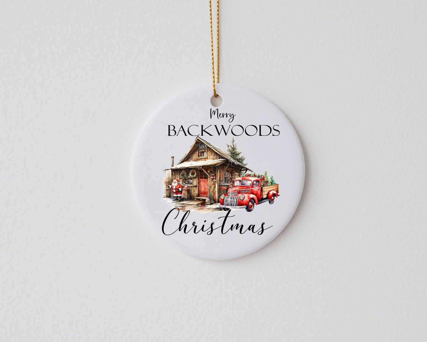 New Release Christmas Ornament, Merry Backwoods Christmas Ceramic Christmas Ornament