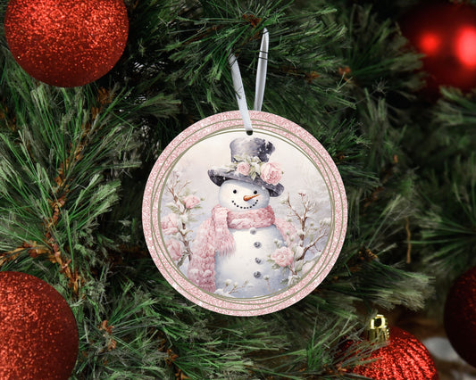 New Release Christmas Ornament, Pink Snowman Ceramic Christmas Ornament