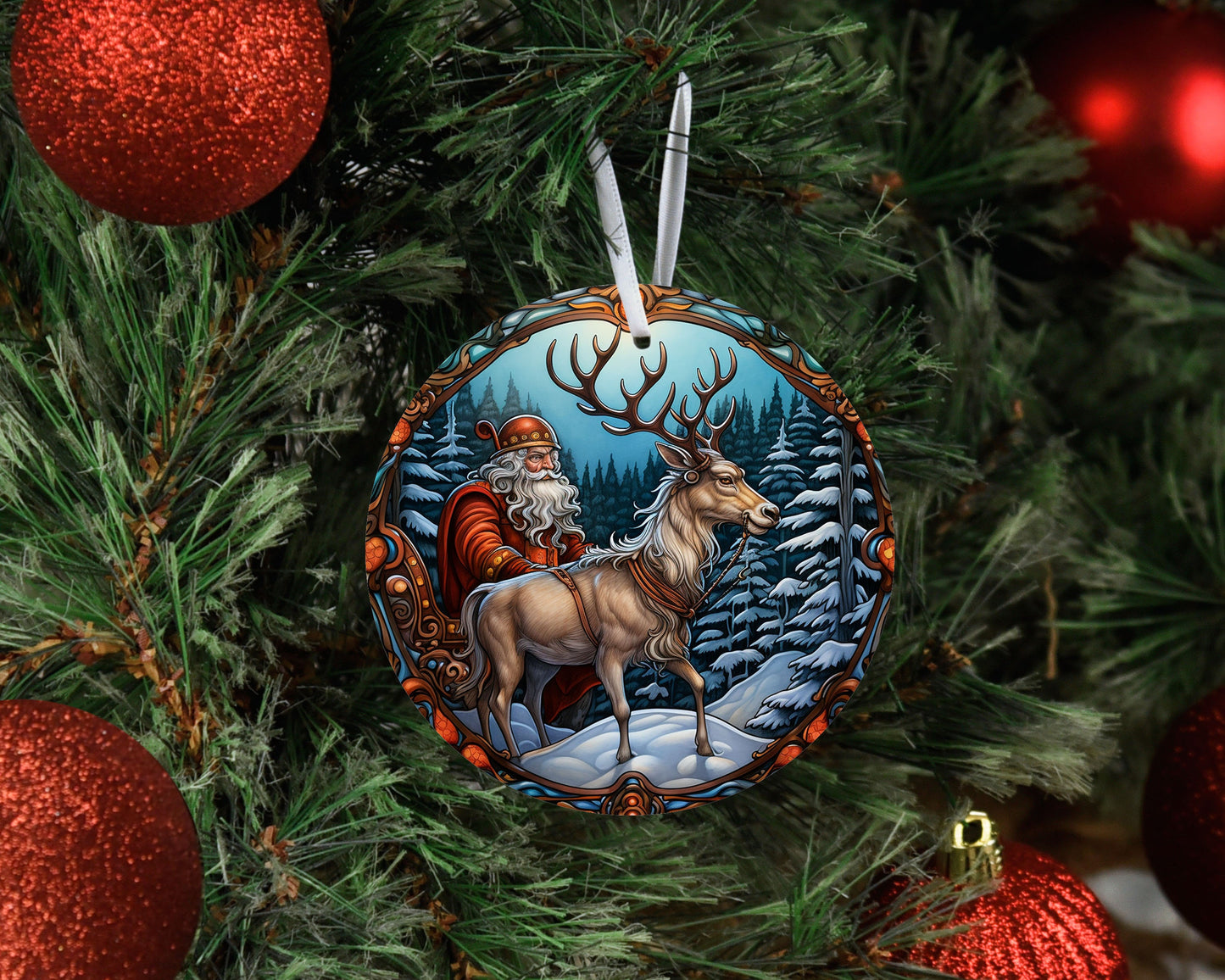 New Release Christmas Ornament, Santa and Reindeer Ceramic Christmas Ornament