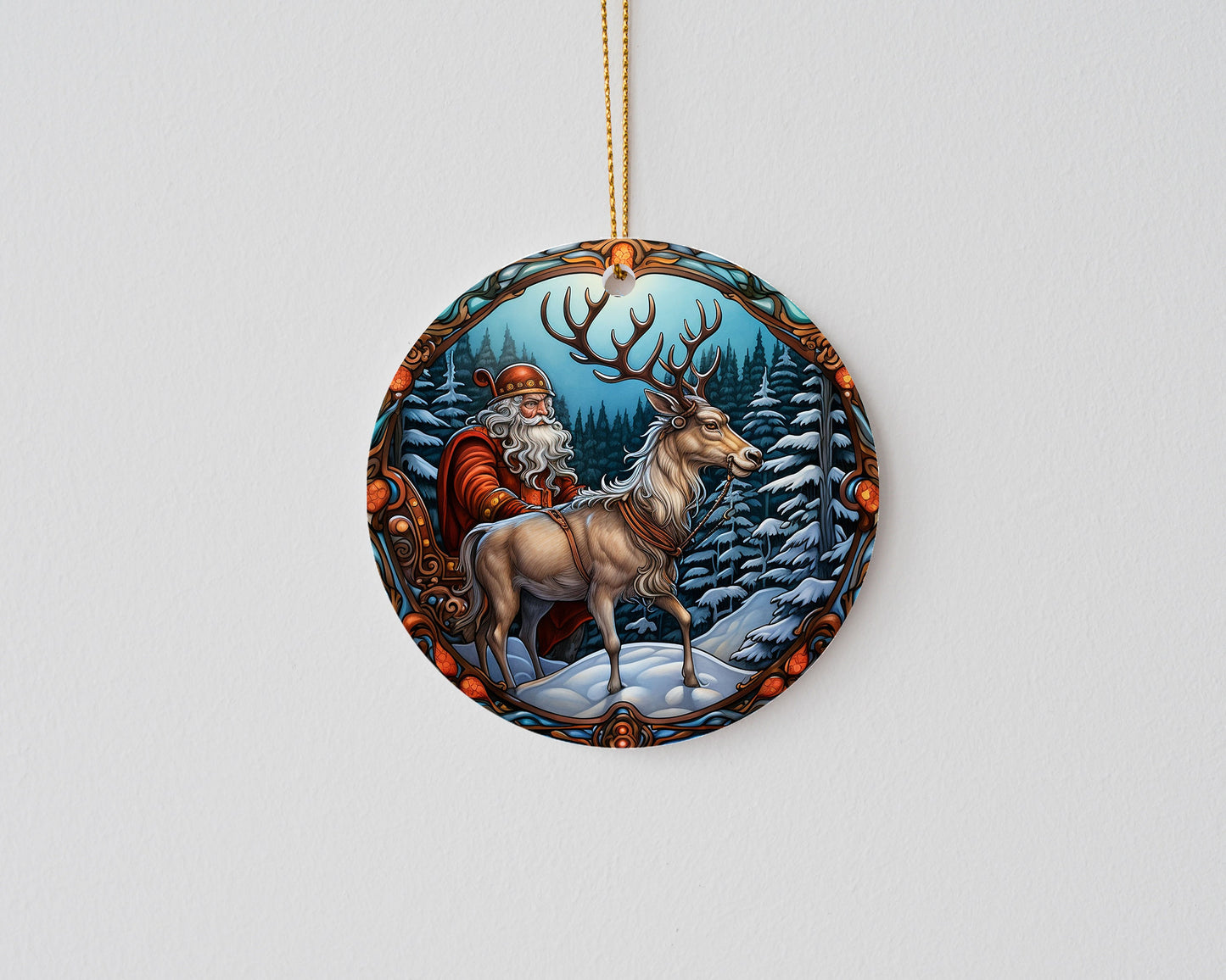 New Release Christmas Ornament, Santa and Reindeer Ceramic Christmas Ornament