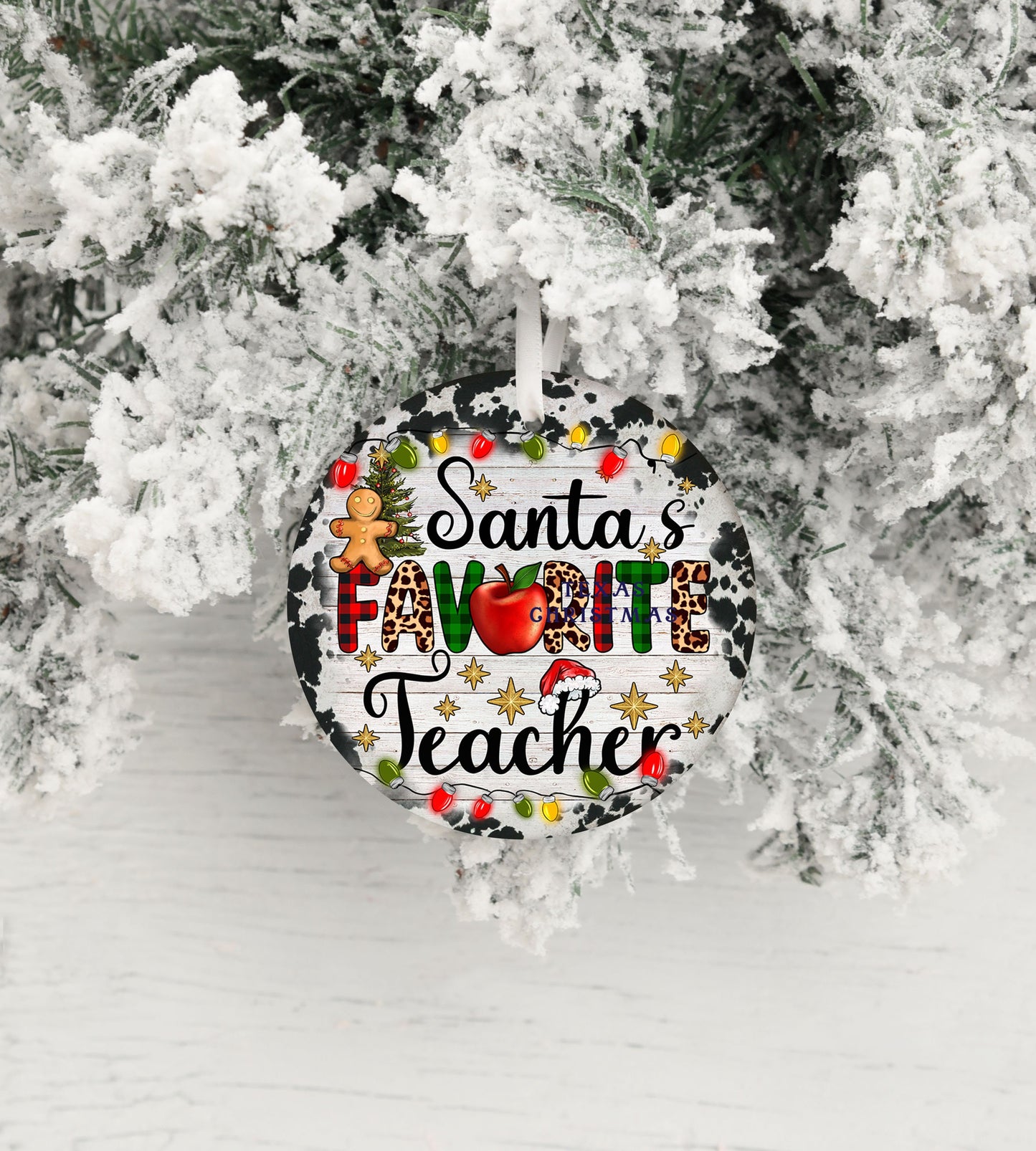 New Release Christmas Ornament, Santa's Favorite Teacher Ceramic Christmas Ornament