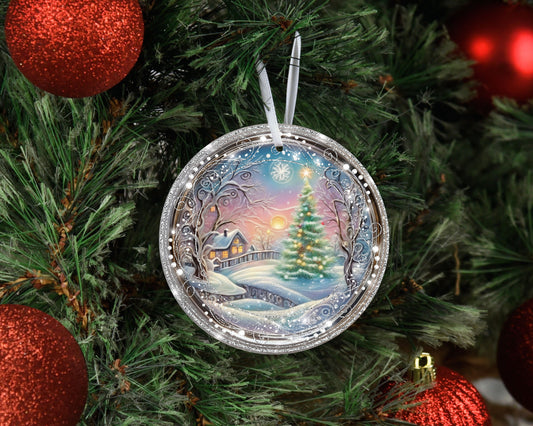 New Release Christmas Ornament, Silver Winter Tree Ceramic Christmas Ornament