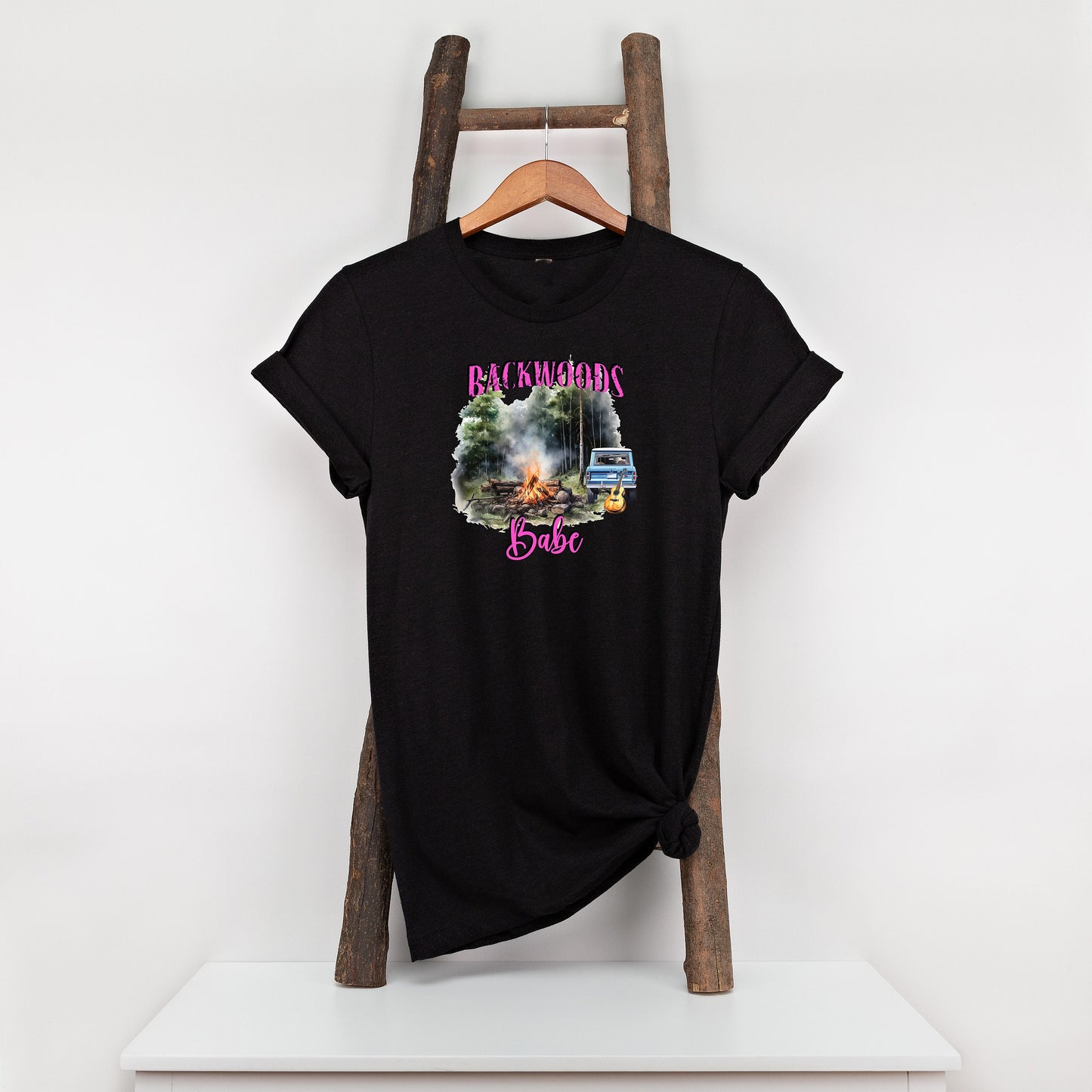 New Release, Backwoods Babe, T Shirt,  Tshirt, Graphic T's  100% Cotton Black White or Gray, Tee