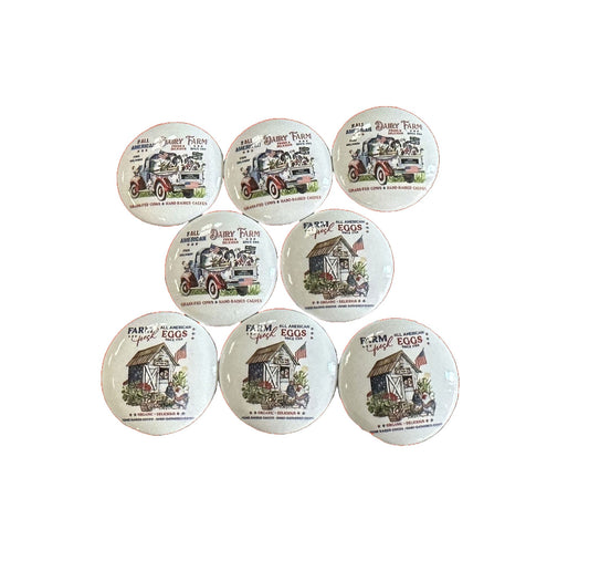 New Release All American Farm Knobs, Set of 8 Farmhouse Drawer Knobs and Pulls, Kitchen Cabinet Knobs