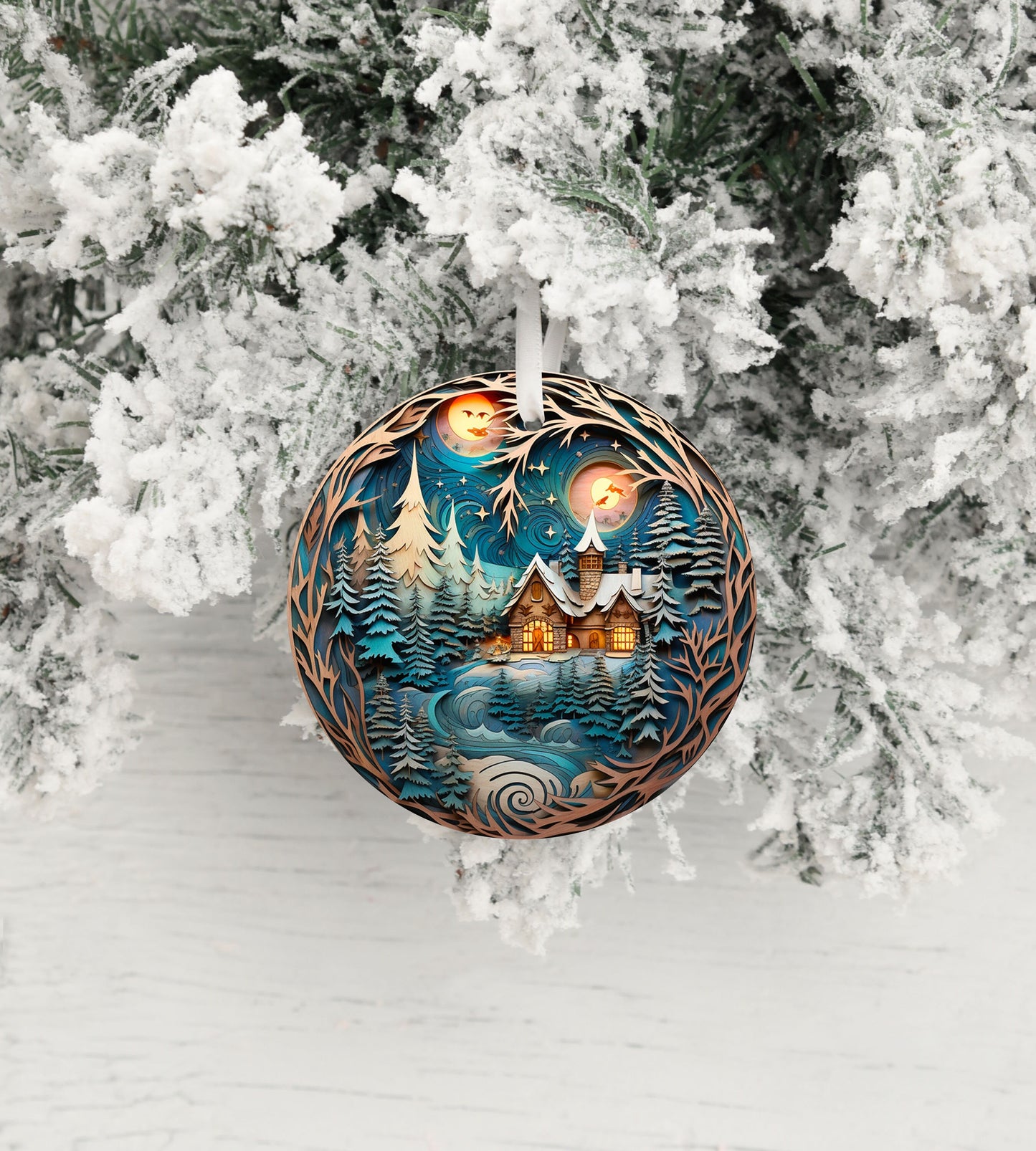 New Release Christmas Ornament, Christmas Forest Chalet Ceramic Christmas Ornament