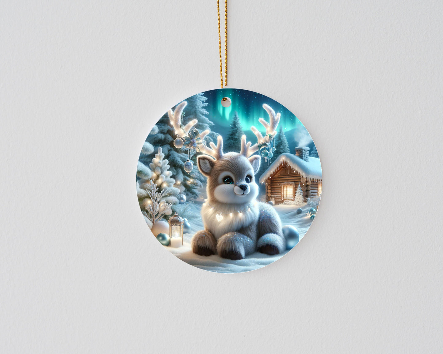 New Release Christmas Ornament, Fluffy Winter Deer Ceramic Christmas Ornament