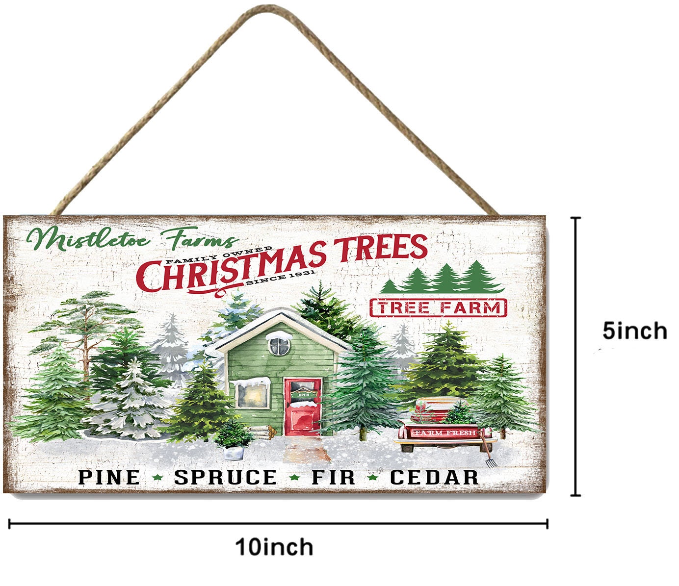 New Release Mistletoe Farms Christmas Tree Wall Decor, Christmas Sign,  Printed Handmade Wood Sign, Wreath Sign, Door Hanger