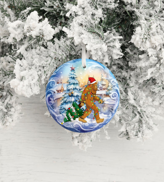 New Release Christmas Ornament, Christmas Bauble Bigfoot Ceramic Christmas Ornament
