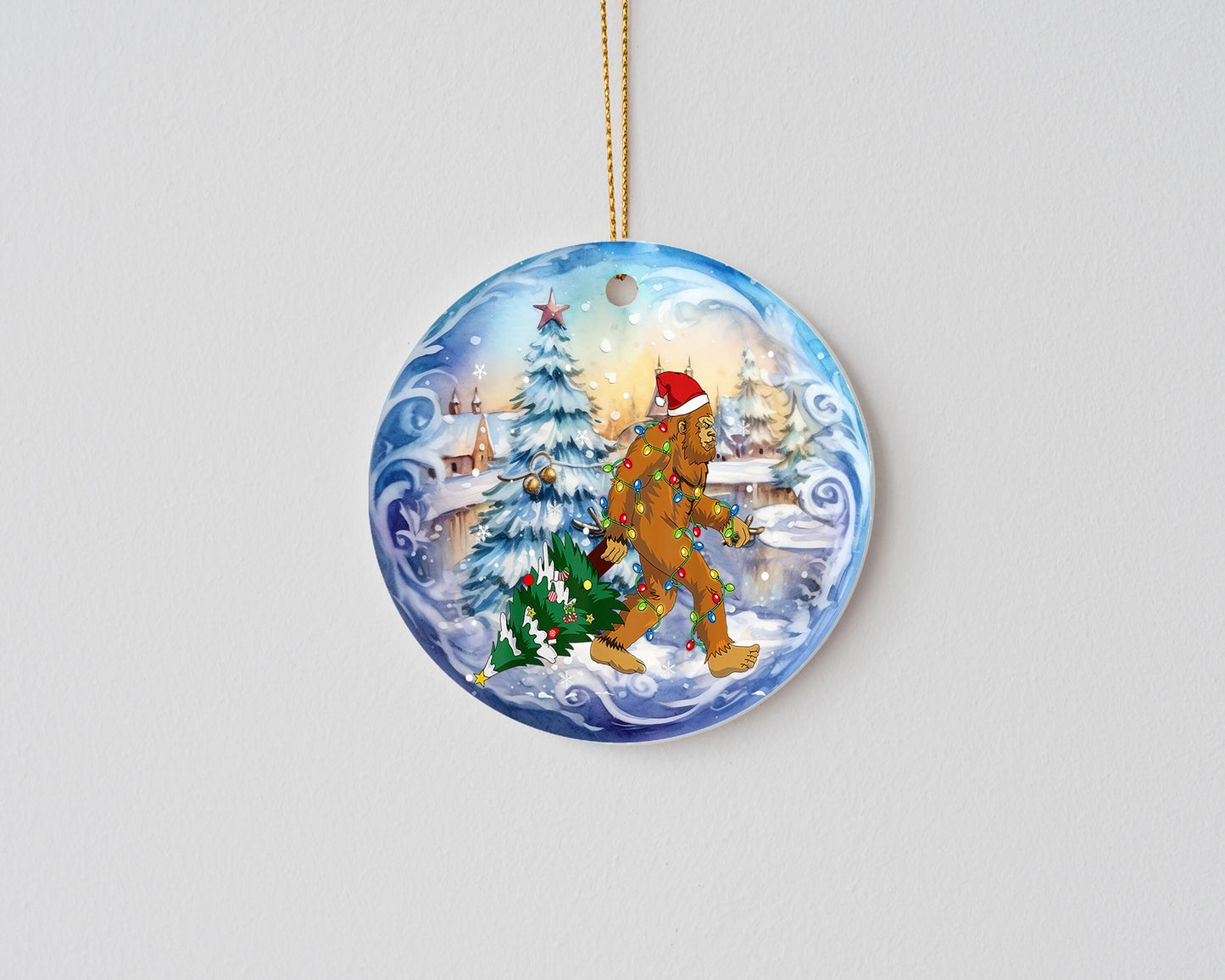 New Release Christmas Ornament, Christmas Bauble Bigfoot Ceramic Christmas Ornament