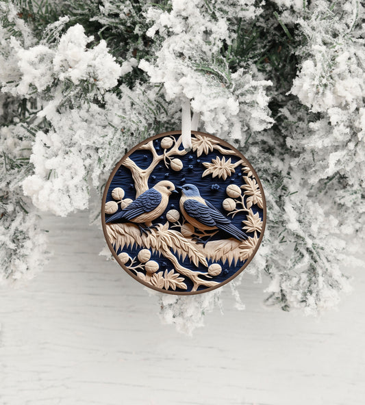 New Release Christmas Ornament, Christmas Bluebirds Ceramic Christmas Ornament