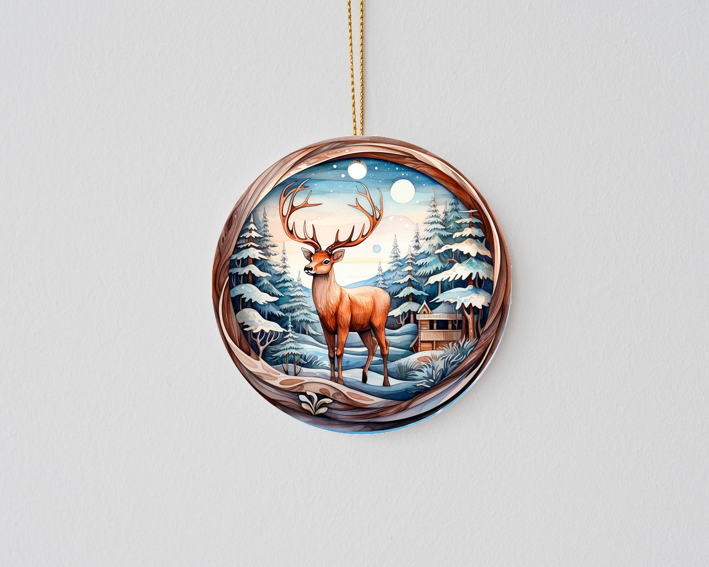 New Release Christmas Ornament, Christmas Buck Deer Ceramic Christmas Ornament