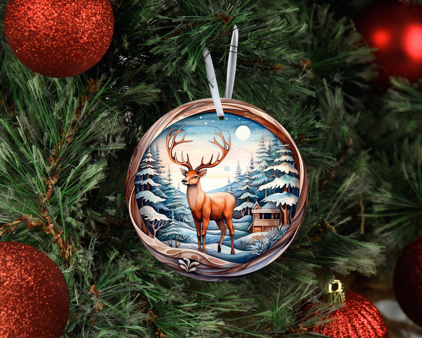 New Release Christmas Ornament, Christmas Buck Deer Ceramic Christmas Ornament