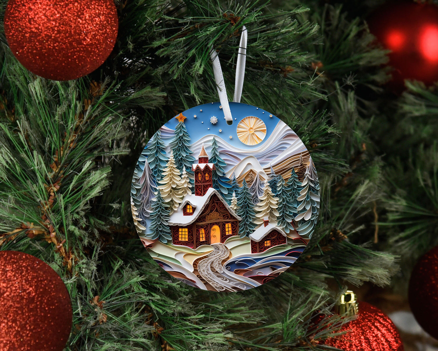 New Release Christmas Ornament, Christmas Church Ceramic Christmas Ornament