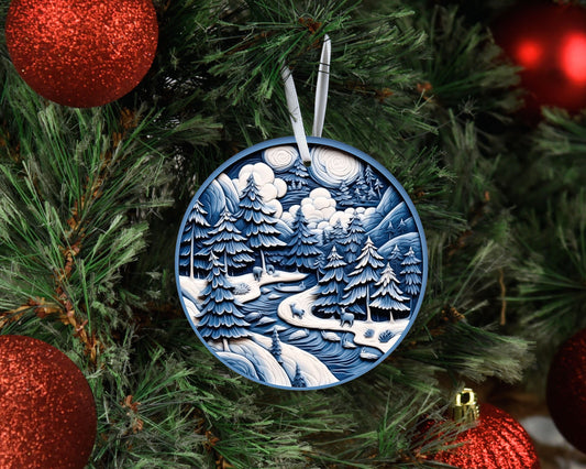 New Release Christmas Ornament, Christmas Landscape Ceramic Christmas Ornament