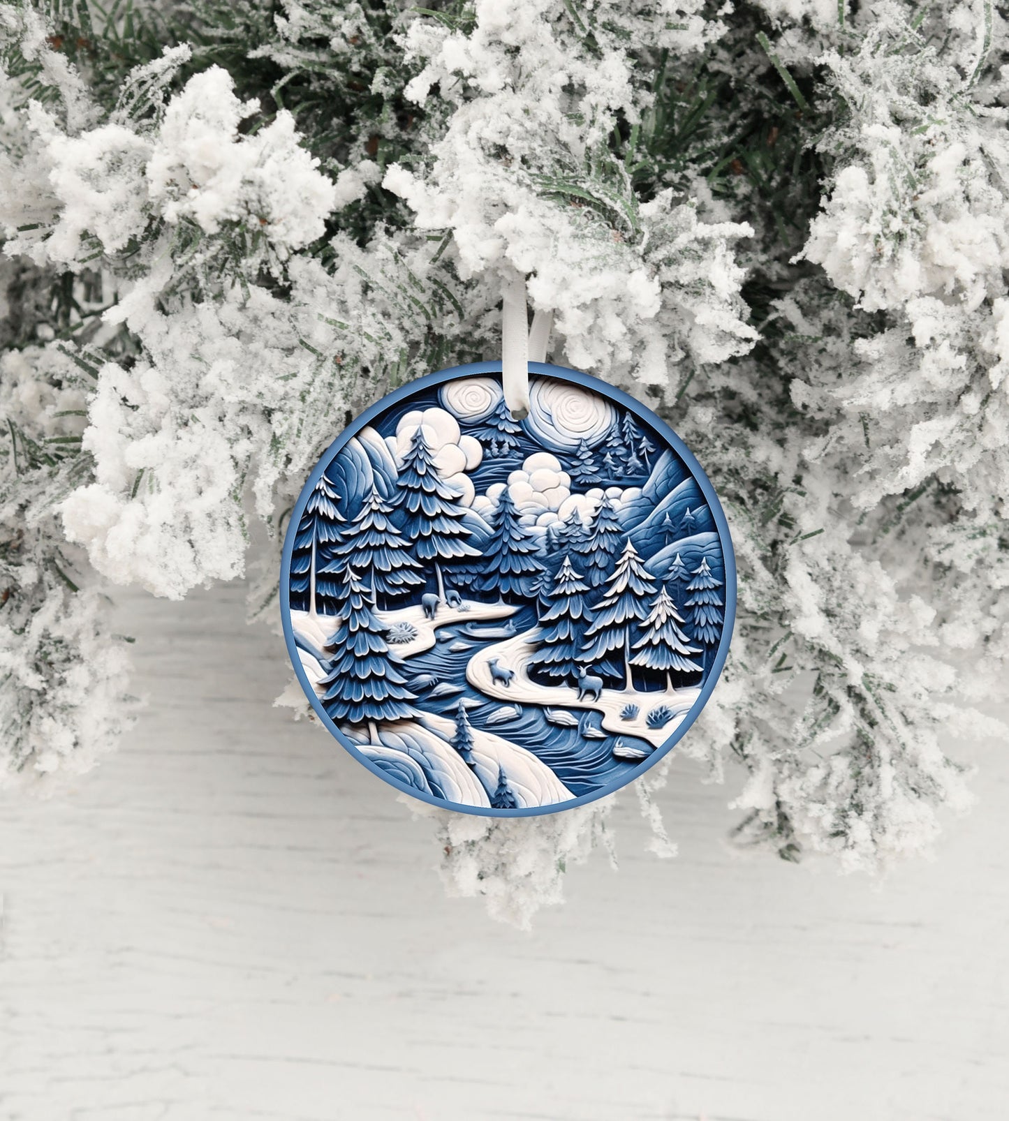 New Release Christmas Ornament, Christmas Landscape Ceramic Christmas Ornament