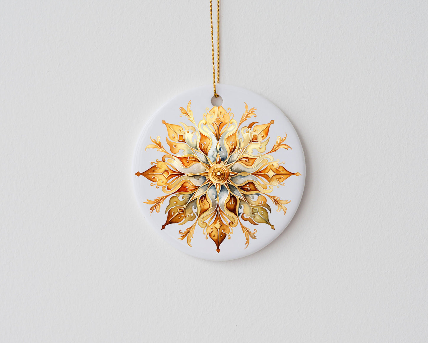 New Release Christmas Ornament, Gold Snowflake Ceramic Christmas Ornament