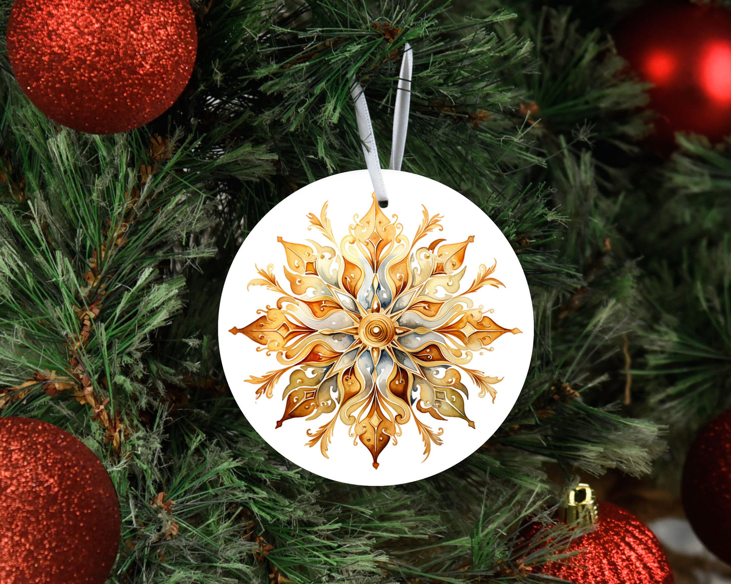 New Release Christmas Ornament, Gold Snowflake Ceramic Christmas Ornament