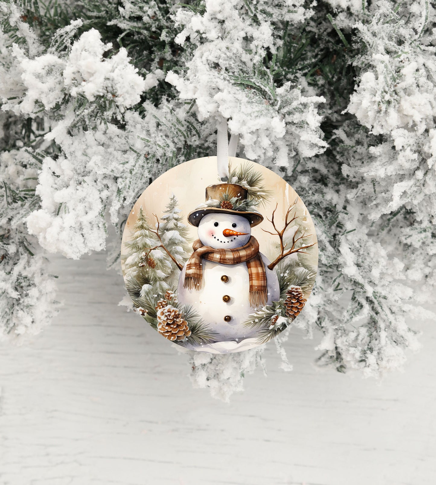 New Release Christmas Ornament, Golden Snowman Ceramic Christmas Ornament