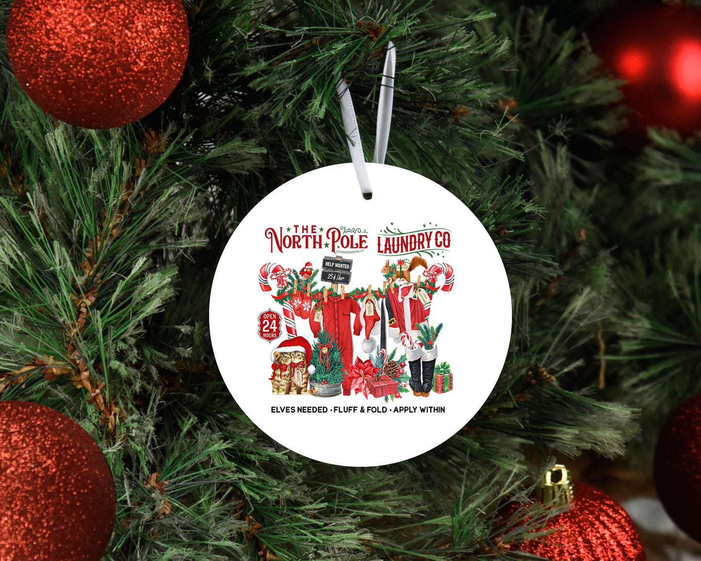 New Release Christmas Ornament, North Pole Laundry Co. Ceramic Christmas Ornament