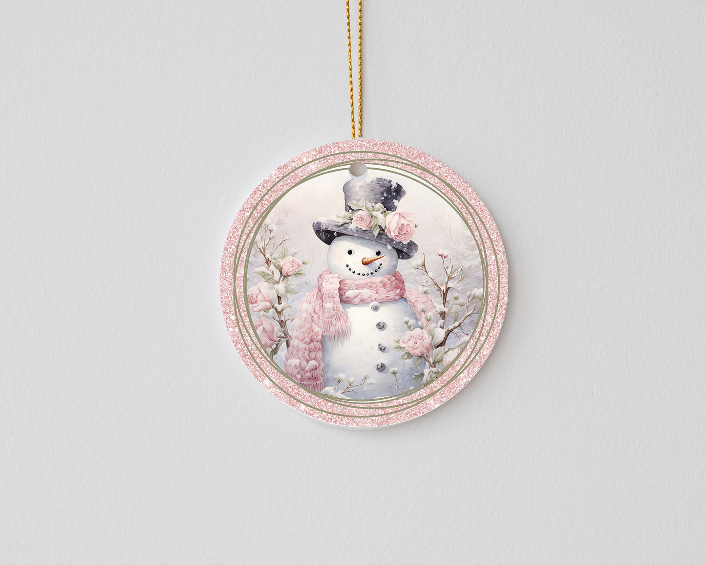 New Release Christmas Ornament, Pink Snowman Ceramic Christmas Ornament