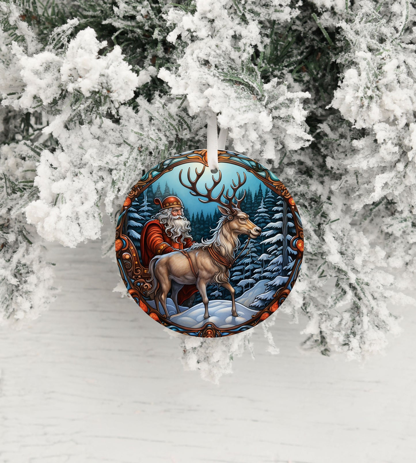 New Release Christmas Ornament, Santa and Reindeer Ceramic Christmas Ornament