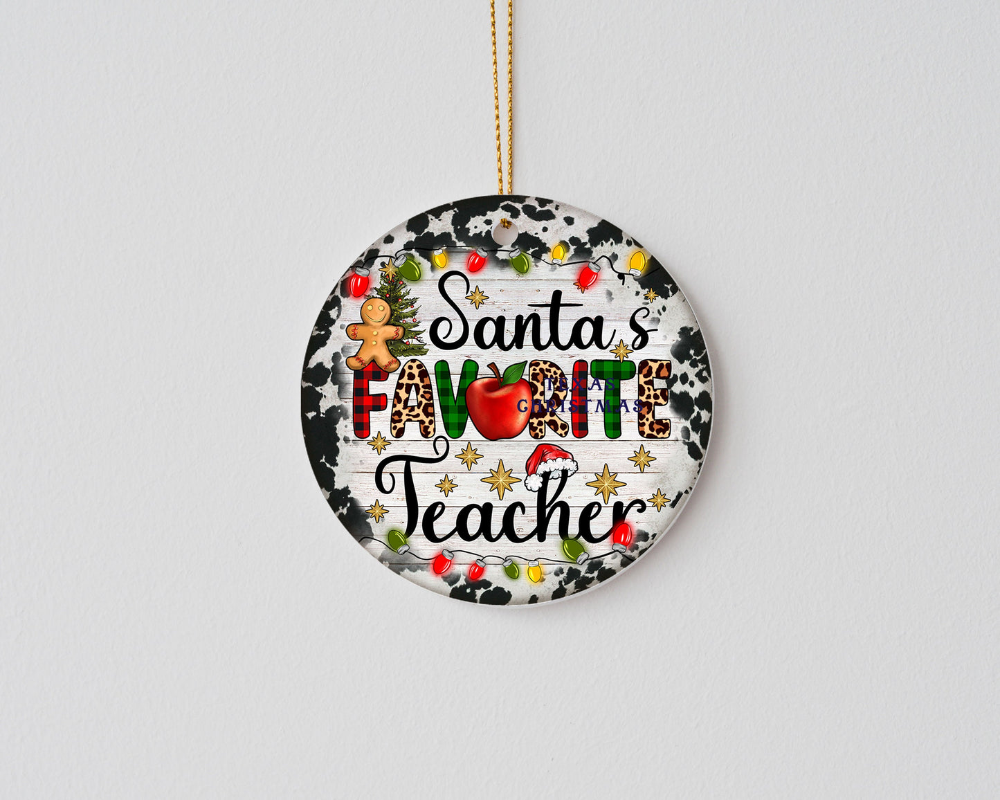 New Release Christmas Ornament, Santa's Favorite Teacher Ceramic Christmas Ornament