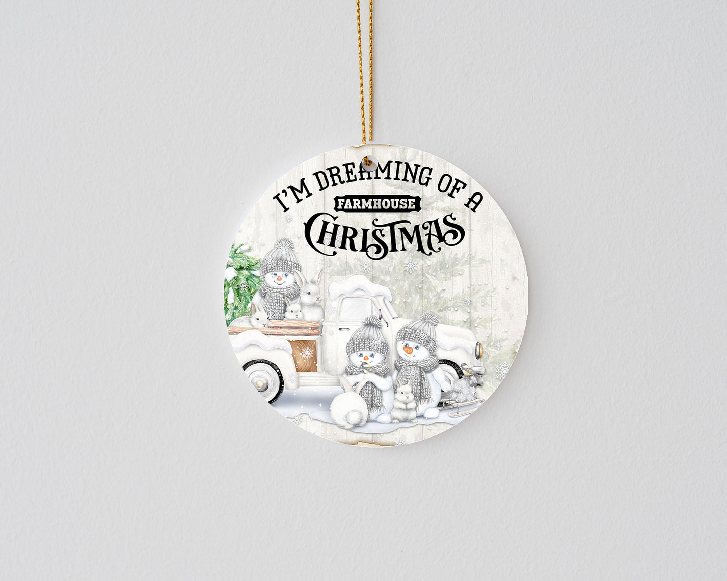 New Release Christmas Ornament, Dreaming of a Farmhouse Christmas Ceramic Christmas Ornament