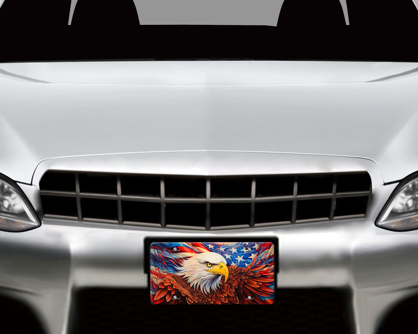 New Release, American Eagle Aluminum Front License Plate and Car Coaster Set, Vanity Plate, Car Accessories