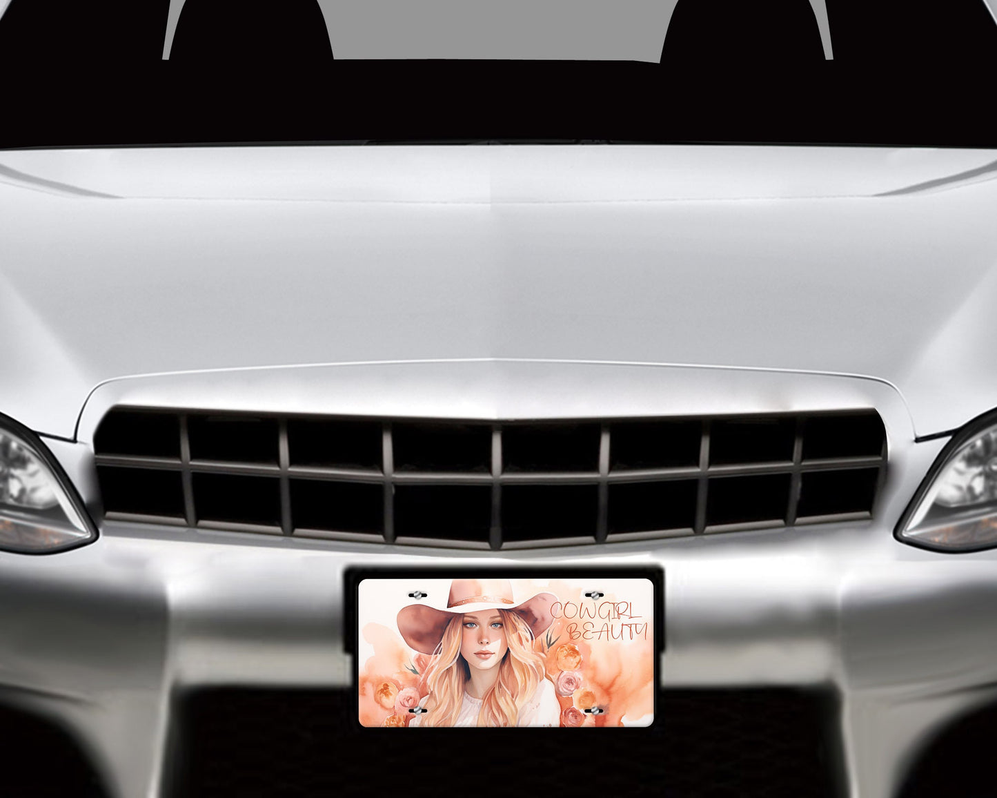 New Release License Plate, Cowgirl Beauty Printed Aluminum Front License Plate, Car Accessory, Vanity Plate, Cute Car Tag