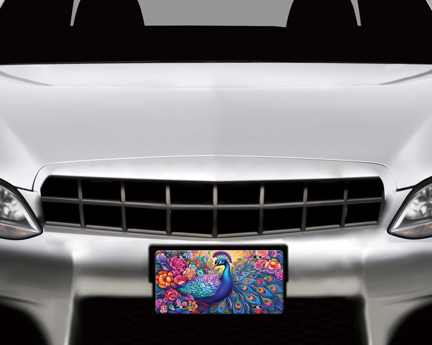 New Release License Plate, Royal Peacock Printed Aluminum Front License Plate, Car Accessory, Vanity Plate, Cute Car Tag