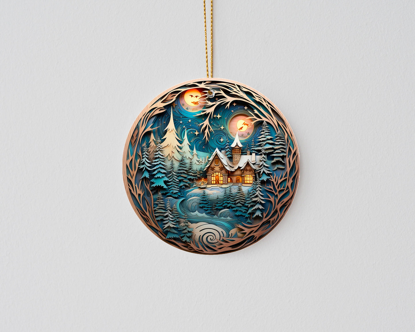 New Release Christmas Ornament, Christmas Forest Chalet Ceramic Christmas Ornament