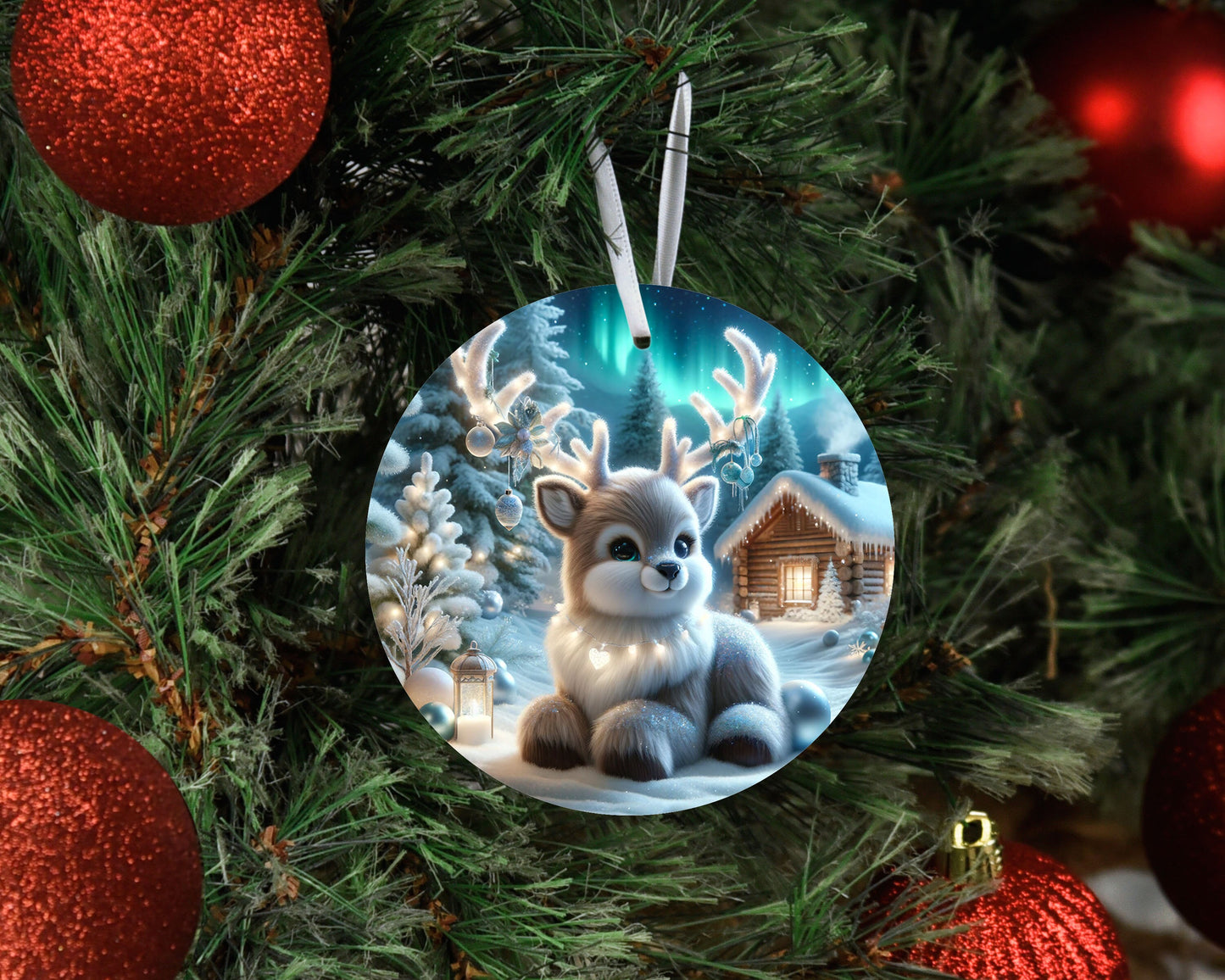 New Release Christmas Ornament, Fluffy Winter Deer Ceramic Christmas Ornament