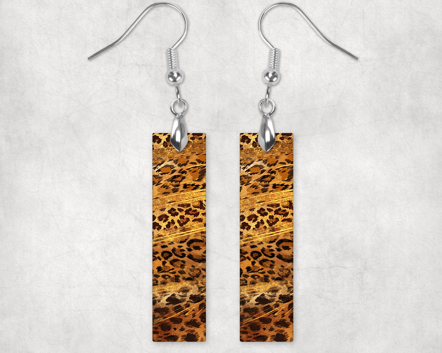 New Release Earrings, Leopard Print Bar Dangle Printed Earrings Jewelry Handmade