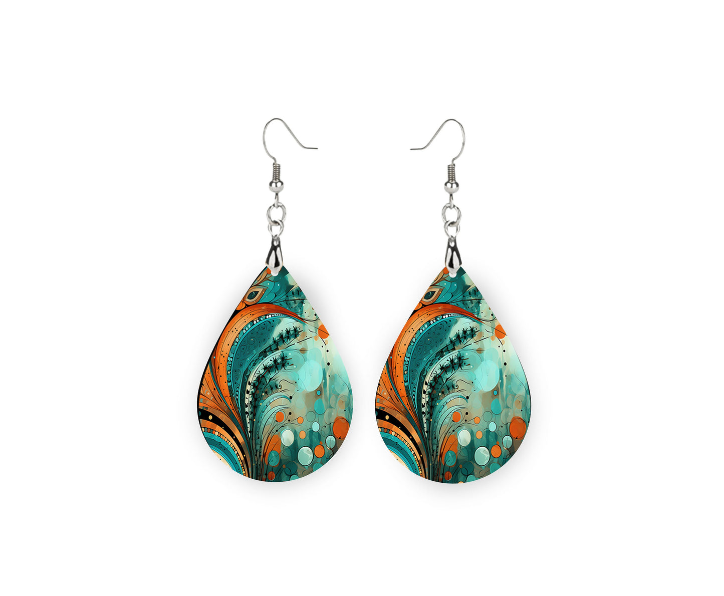 New Release Boho Drops Earrings Print Tear Drop Wood Dangle Earrings Hypoallergenic Jewelry