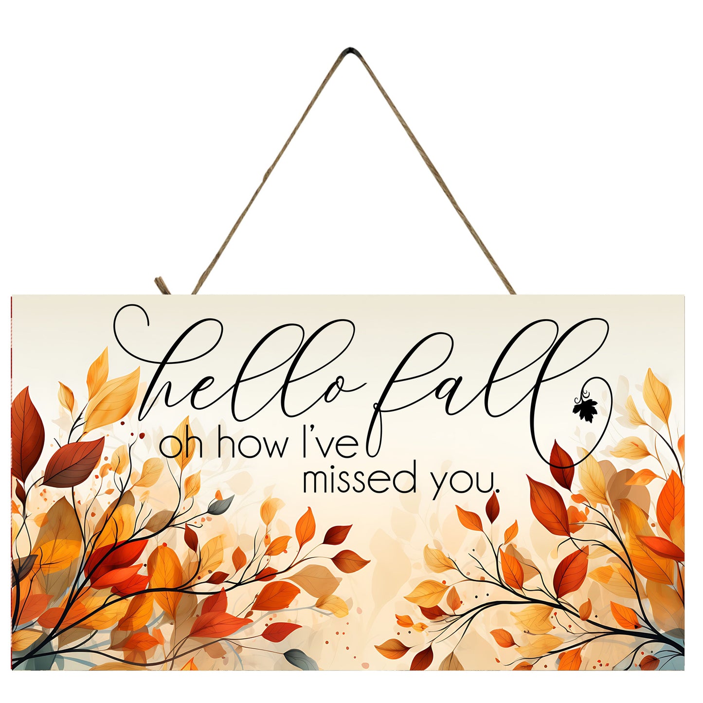 New Release Hello Fall I've Missed You Wall Decor, Fall Sign,  Printed Handmade Wood Sign, Wreath Sign, Door Hanger