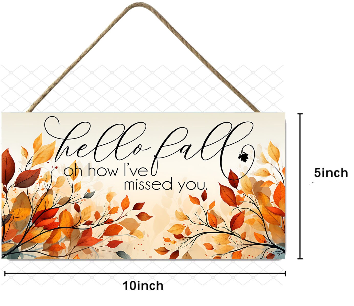 New Release Hello Fall I've Missed You Wall Decor, Fall Sign,  Printed Handmade Wood Sign, Wreath Sign, Door Hanger