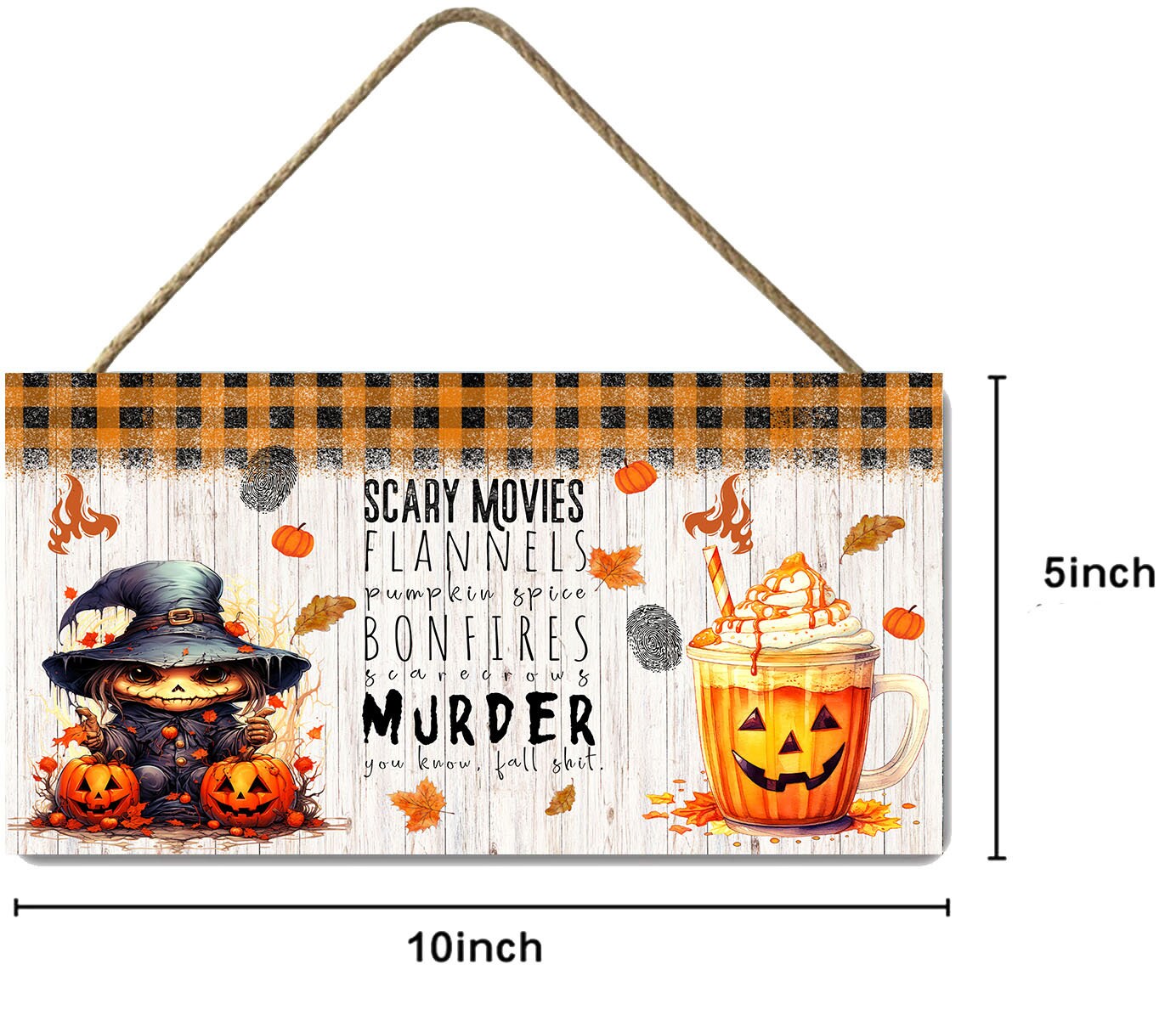 New Release Scary Movie Flannel Fall Wall Decor, Fall Sign,  Printed Handmade Wood Sign, Wreath Sign, Door Hanger