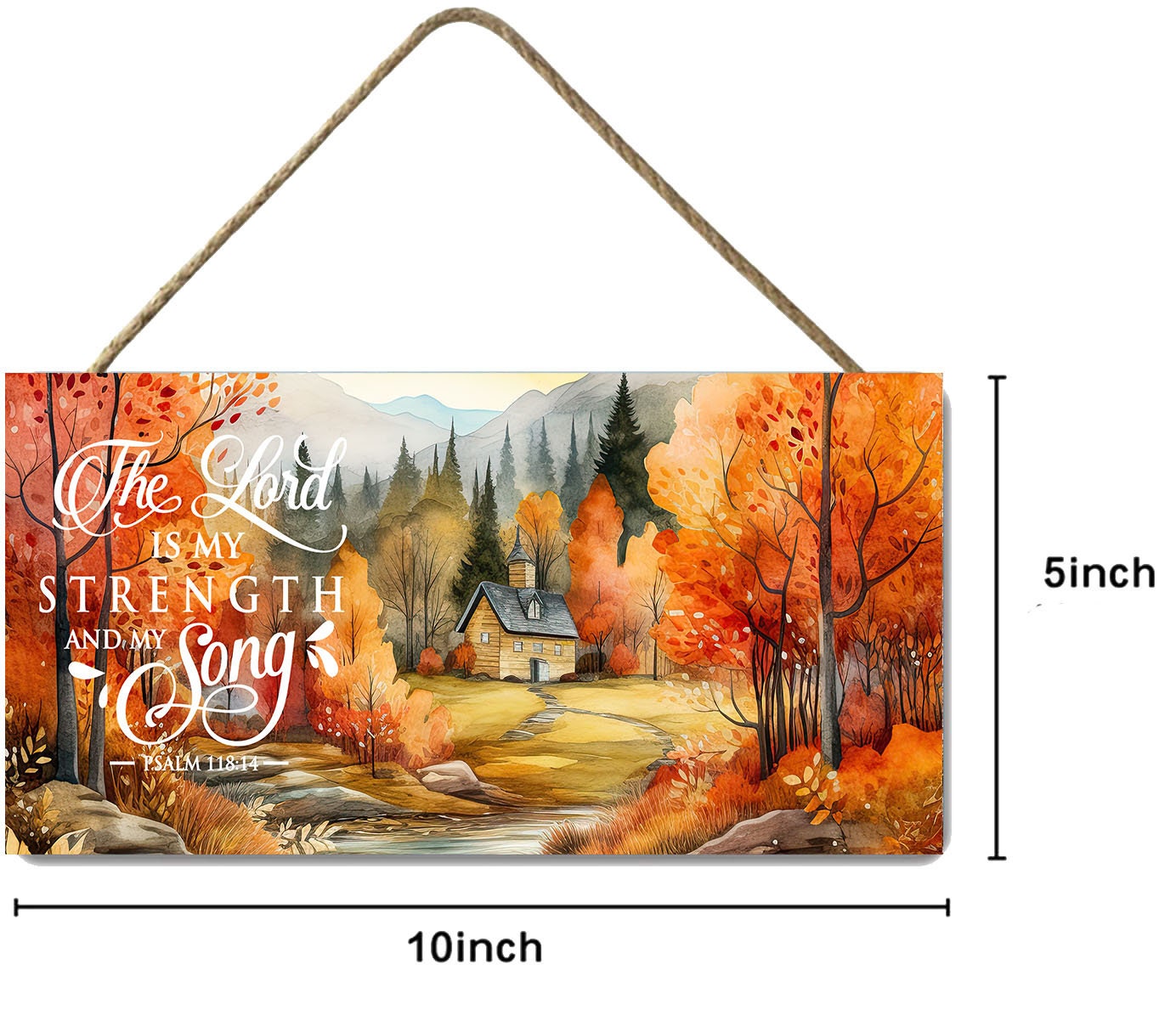 New Release The Lord is My Strength Wall Decor, Fall Sign,  Printed Handmade Wood Sign, Wreath Sign, Door Hanger