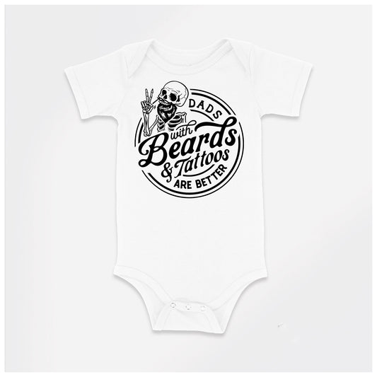 New Release, Baby Bodysuit, Dads with Beards and Tattoos One Piece Baby Suit, Baby Gift, Long / Short Sleeve, 0-18 Months size