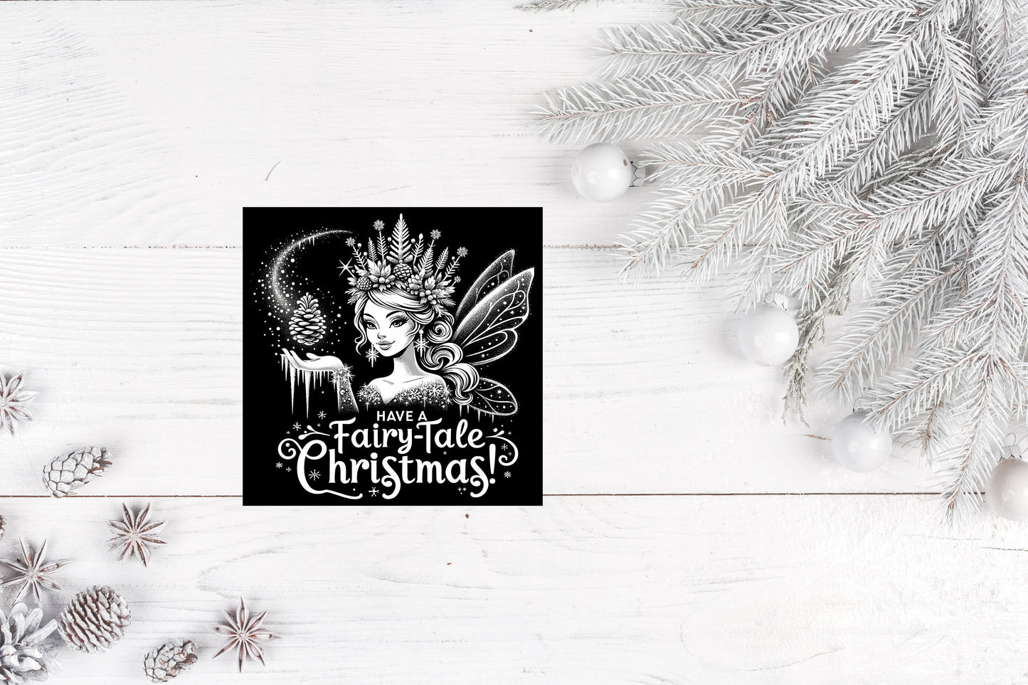 New Release, Christmas Ornament, Black and White Have a Fairy-Tale Christmas, Tier Tray Decor, Wreath Sign, Mini Sign, Door Hanger