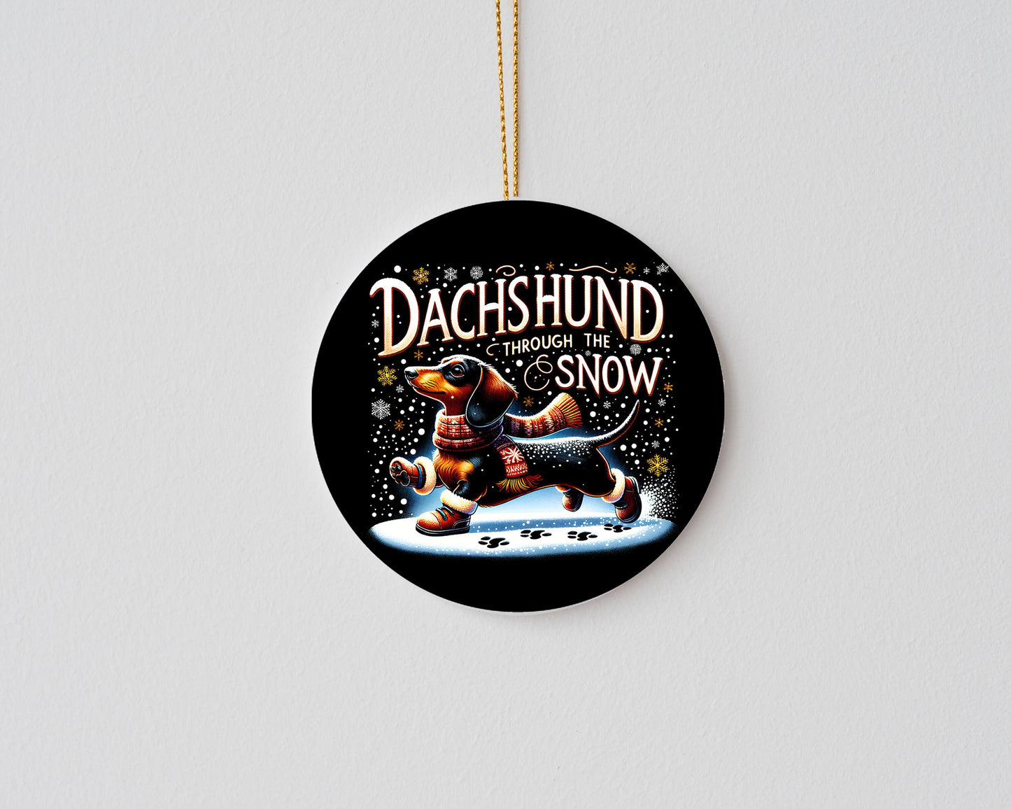 New Release Christmas Ornament, Dachshund Through the Snow Ceramic Christmas Ornament