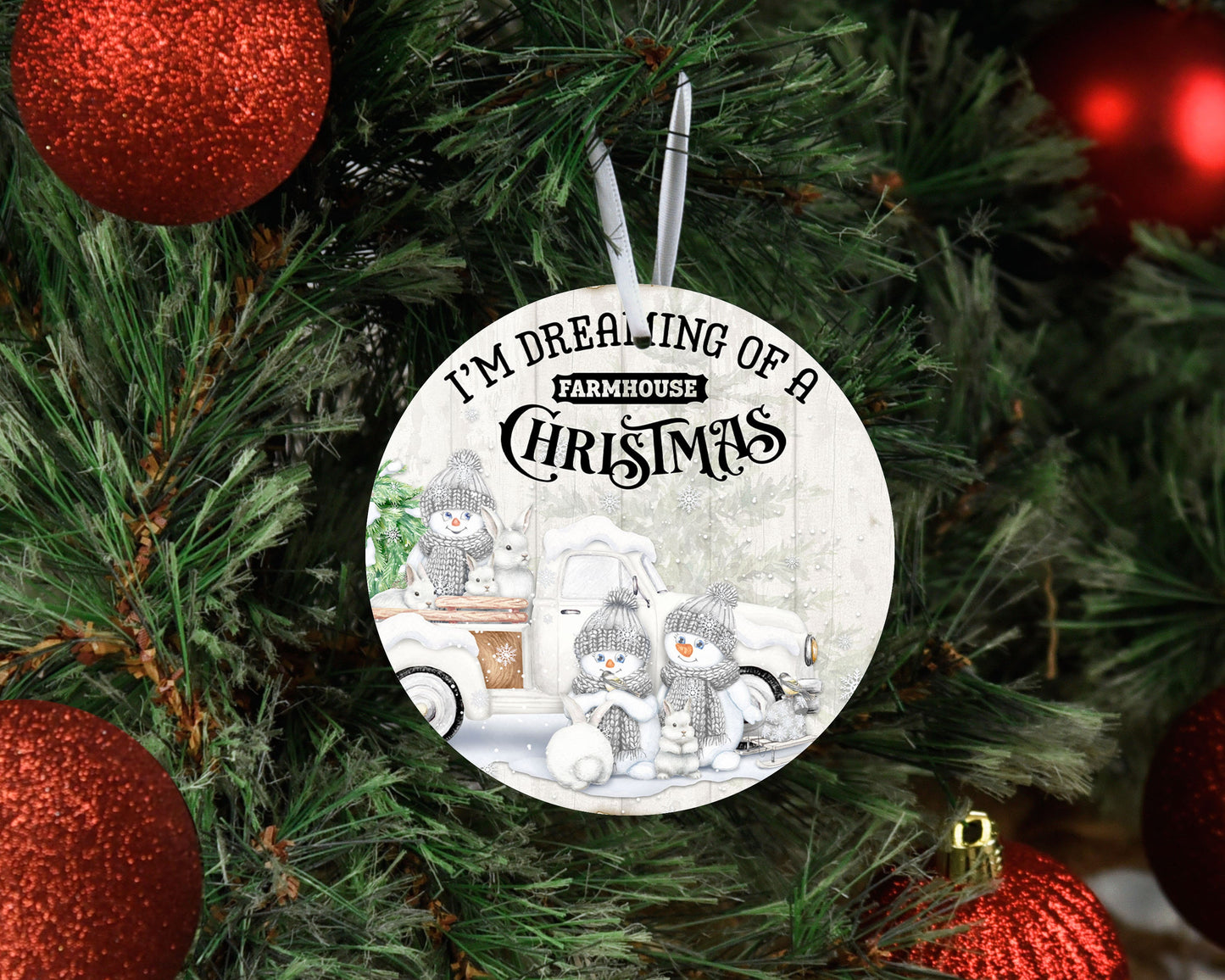 New Release Christmas Ornament, Dreaming of a Farmhouse Christmas Ceramic Christmas Ornament